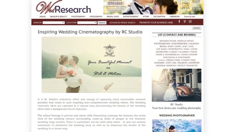 Inspiring Wedding Cinematography by RC Studio